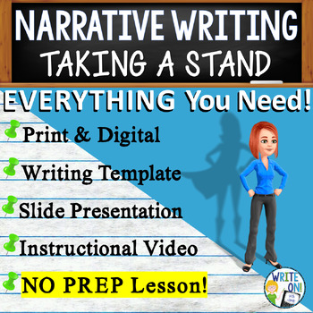 Preview of Personal Narrative Writing Essay Lesson, w/ Graphic Organizer - Taking a Stand