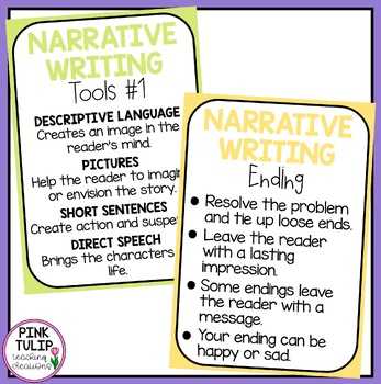 Narrative Writing Posters - Classroom Decor by Pink Tulip Teaching ...
