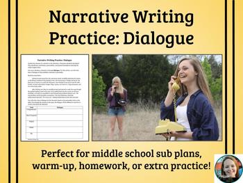Preview of Narrative Writing Practice-Dialogue
