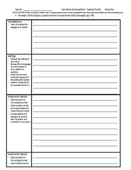 Preview of Narrative Writing Prompt & Graphic Organizer/Template