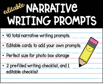 Narrative Writing Prompts by Pretty Primary | TPT