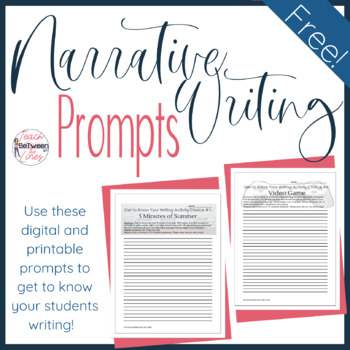 Preview of Narrative Writing Prompts - A Digital and Printable Freebie