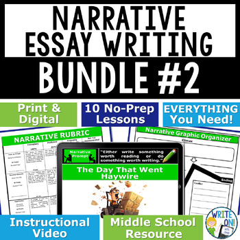 Preview of Narrative Writing Prompts, Narrative Writing Graphic Organizer, Narrative Rubric