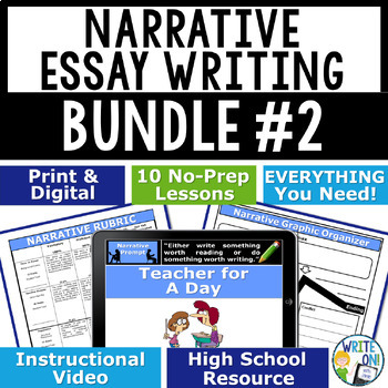 Preview of Narrative Writing Prompts, Personal Narrative Essay Writing Lessons - Bundle 2