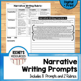 Narrative Writing Prompts + Practice Google Slides Digital