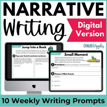 Preview of Narrative Writing Prompts for Paragraph Writing - Paragraph of the Week DIGITAL