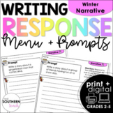 Narrative Writing Response Menu and Prompts | Winter