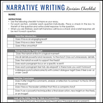 narrative essay examples high school