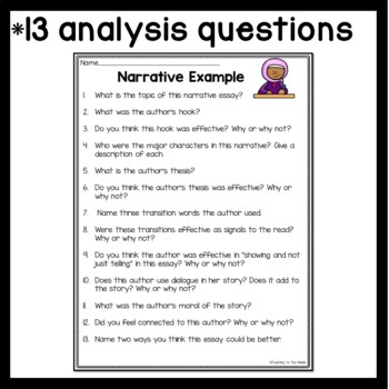 narrative essay question examples
