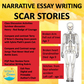 Preview of Scar Stories: Narrative Story Writing, Memoir, Peer Editing, Exit Pass, Sub
