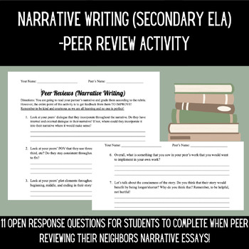 Preview of Narrative Writing (Secondary ELA) - Peer Review Activity!