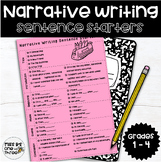 Narrative Writing Sentence Starter Cheat Sheet