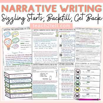 Preview of Narrative Writing Sizzling Starts Leads Hooks Introduction Paragraph Writing