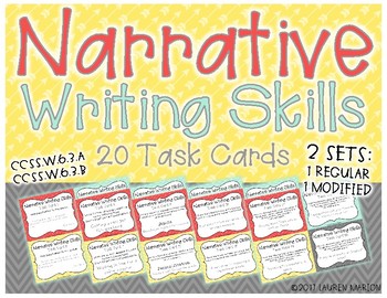 Preview of Narrative Writing Skills Task Cards
