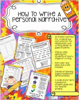Preview of Narrative Writing-Step By Step Posters and Guidelines-Rubric and Scale