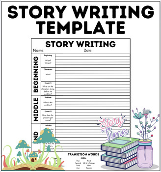 Preview of Narrative Writing | Story Writing Template | Rough Draft | How To Start A Story