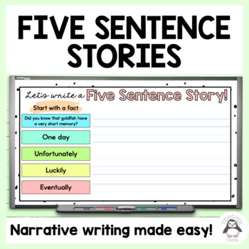 Preview of Narrative Writing Structure Five Sentence Stories
