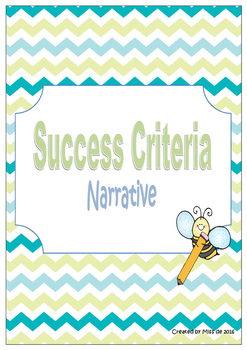 Preview of Narrative Writing - Success Criteria Checklist