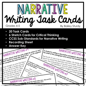 Preview of Narrative Writing Task Cards