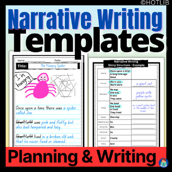 Preview of Narrative Writing Templates - Sentence Starters & Planning Graphic Organizers