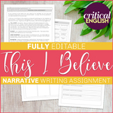 Narrative Writing: This I Believe Essay and Prewriting Org