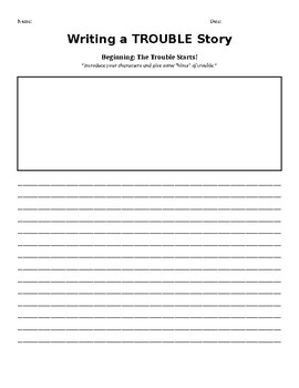 Preview of Narrative Writing - Trouble Stories - Editable Graphic Organizer!