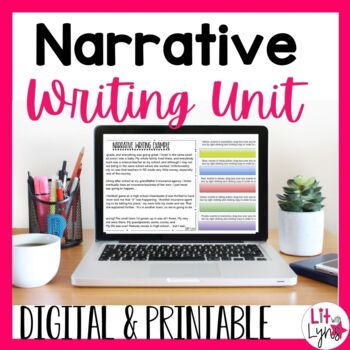 Preview of Narrative Writing Unit - Essay Writing - Printable & Digital
