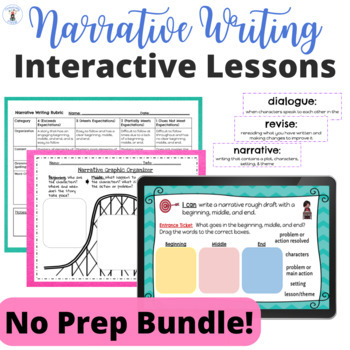 Preview of Narrative Writing Unit Lesson Plans and Interactive Activities for Google Slides