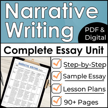 Preview of Narrative Essay High School Writing Unit With Lesson Plans and Sample Writing
