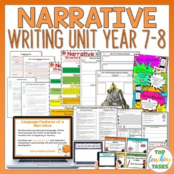Preview of Narrative Writing Unit and Activities for Year 7-8