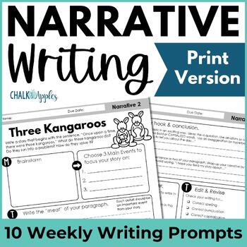 Preview of Narrative Writing Prompts & Graphic Organizers for Paragraph Writing of the Week
