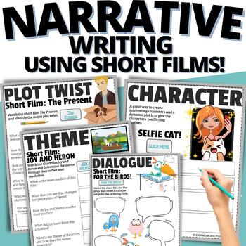 Preview of Narrative Writing With Graphic Organizers ANIMATED SHORT FILMS & Rubric