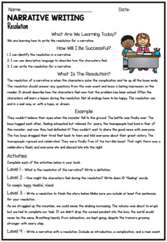 Preview of Narrative Writing, Write The Resolution - Independent Learning