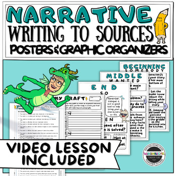 Preview of Narrative Writing to Sources with Posters and Graphic Organizers