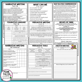 Narrative and Persuasive Writing Worksheet Bundle | TpT