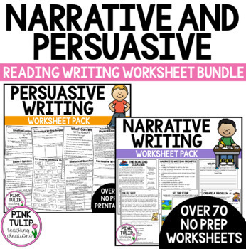 Preview of Narrative and Persuasive Writing Worksheet Bundle