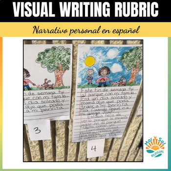 Preview of Narrativo Personal Visual Writing Rubric Rúbrica Visual en Español
