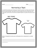 Narrowing Your Writing Topic Handout