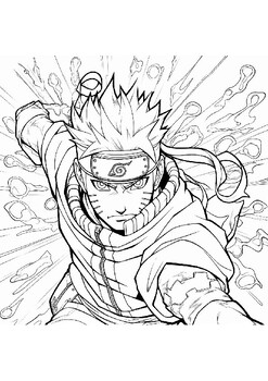 Preview of Naruto | Coloring books for children 3, 4, 5, 6, 7, 8 years old: 12 coloring pag
