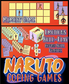 Preview of Naruto Emotional Regulation / Coping Skill dice and card game with role-play