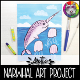 Narwhal Art Project, Arctic Animal Winter Art Lesson Activ