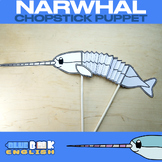 Narwhal Chopstick Puppet Craft, Fish, Accordion Puppet (4 pages)