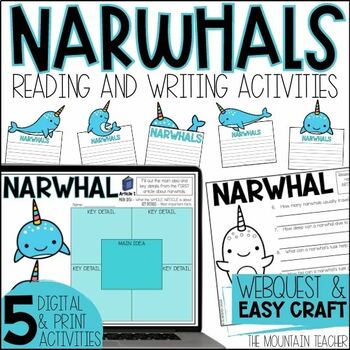 Preview of Narwhal Facts Webquest | Reading Comprehension Activities & Writing Craft