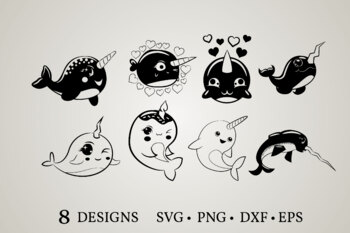 Download Narwhal Bundle Svg Narwhal Clipart Narwhal Cut File Narwhal Vector