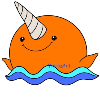 Narwhal clipart, 100 Images, Commercial Use! by VinitaArt | TpT