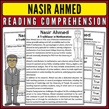 Preview of Nasir Ahmed Nonfiction Reading Passage & Quiz for AAPI Heritage Month