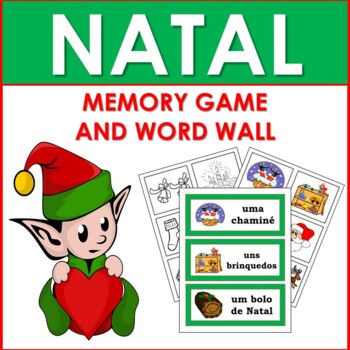 Preview of Natal: Portuguese Christmas Memory Game and Word Wall
