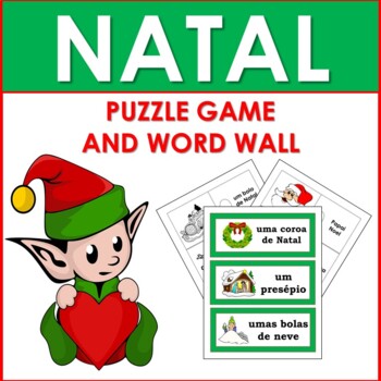 Preview of Natal: Portuguese Christmas Puzzles and Word Wall