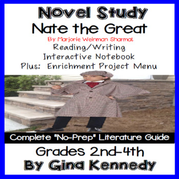 Preview of Nate the Great Novel Study and Project Menu; Plus Digital Option