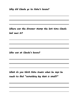 Nate the Great and the Sticky Case Reading Notebook (Comprehension ...